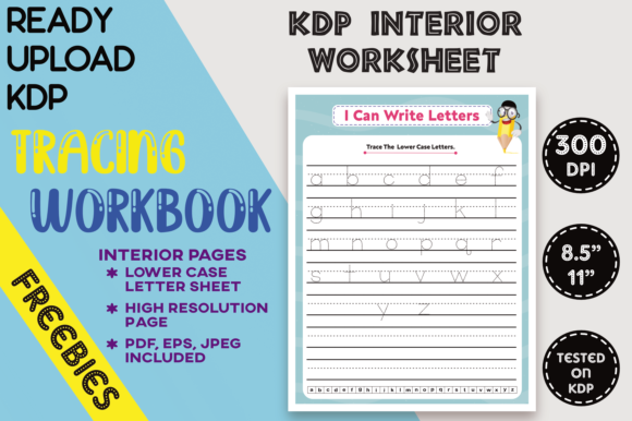 KDP Alphabet Letter Trace Sheet 004: Ready-to-Upload Interior