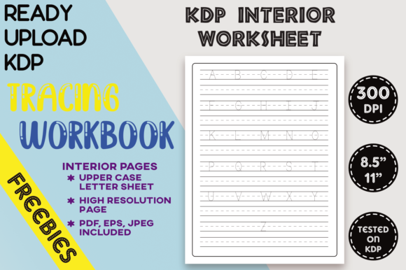 KDP BW Uppercase Letter Trace Sheet 011 Guide