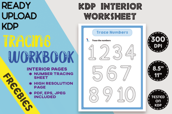 KDP Number Trace Worksheet 002: Streamlining Your Preschool Handwriting Book Creation