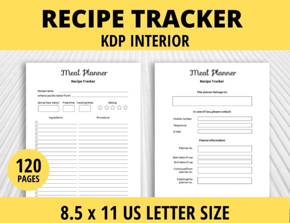 Recipe Tracker Meal Planner: A Versatile Interior for Modern KDP Publishing